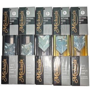 Michaels Sectional Frame Kit 5 Pack 8" Black Gold Metal DIY Custom Picture Frame